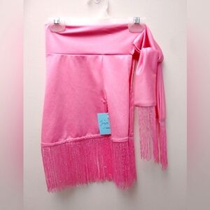 NWT Stylish Pink Fringe Wrap Skirt child medium